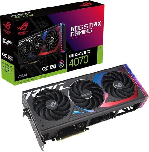 ASUS ROG Strix GeForce RTX™ 4070 OC Edition Gaming Graphics Card (PCIe 4.0, 12GB GDDR6X, DLSS 3, HDMI 2.1, DisplayPort 1.4a) in Saudi Arabia