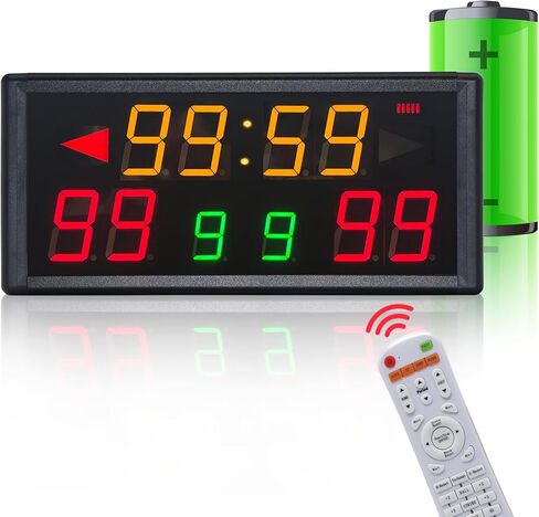 لوحة نتائج رقمية محمولة LED مع ساعة مؤقت، لوحة نتائج إلكترونية تعمل بالبطارية مع جهاز تحكم عن بعد، لوحة نتائج كرة السلة مع ساعة للتسديد، ثقب الذرة/بينج بونج/حارس نقاط البيسبول، داخلي وخارجي in Kuwait