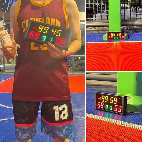 لوحة نتائج رقمية محمولة LED مع ساعة مؤقت، لوحة نتائج إلكترونية تعمل بالبطارية مع جهاز تحكم عن بعد، لوحة نتائج كرة السلة مع ساعة للتسديد، ثقب الذرة/بينج بونج/حارس نقاط البيسبول، داخلي وخارجي in Kuwait