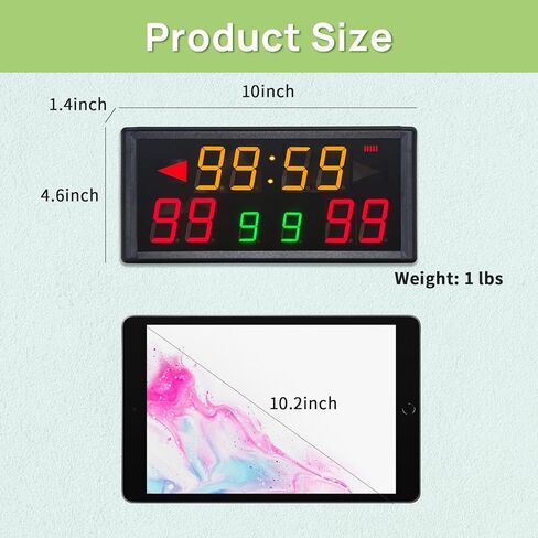 لوحة نتائج رقمية محمولة LED مع ساعة مؤقت، لوحة نتائج إلكترونية تعمل بالبطارية مع جهاز تحكم عن بعد، لوحة نتائج كرة السلة مع ساعة للتسديد، ثقب الذرة/بينج بونج/حارس نقاط البيسبول، داخلي وخارجي in Kuwait