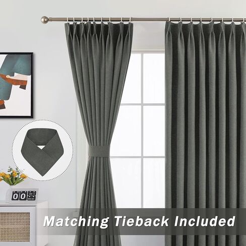 MUMFAS 120 Inch Curtain Extra Long Pinch Pleated Curtain for Traverse Rods Thermal Insulated Room Darkening Drape for Living Room,Patio Door Floor to Ceiling,1 Panel 54" W x 120" L Charcoal Grey in Kuwait