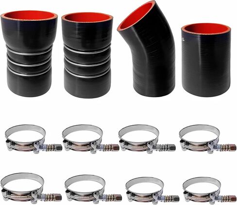 Turbo Intercooler Boots Clamps Kit for Ford F250 F350 6.0L Diesel 2003-2007 with T Bolt Clamp (Red and blue) in Saudi Arabia