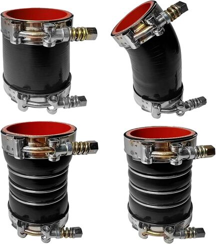 Turbo Intercooler Boots Clamps Kit for Ford F250 F350 6.0L Diesel 2003-2007 with T Bolt Clamp (Red and blue) in Saudi Arabia