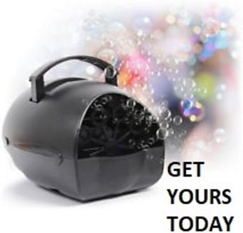 Lightahead LAWS40661421A آلة فقاعات هابل المحمولة. صانع فقاعات مع بطارية أو محول للحفلات الداخلية والخارجية والمراقص in Kuwait