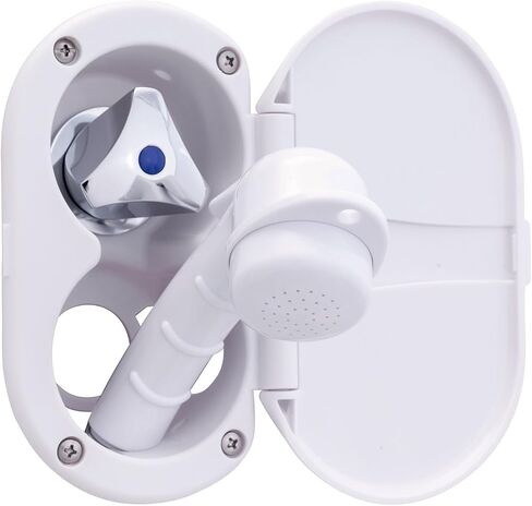 Ambassador Marine Trinidad- Transom Shower (Cold Only), Arctic White Cup & Lid, Small Arctic White Sprayer, 6' White Rubber Hose, Chrome Trinidad Handle - 136-0200-AW-W in Saudi Arabia