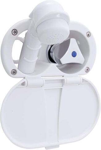 Ambassador Marine Trinidad- Transom Shower (Cold Only), Arctic White Cup & Lid, Small Arctic White Sprayer, 6' White Rubber Hose, Chrome Trinidad Handle - 136-0200-AW-W in Saudi Arabia