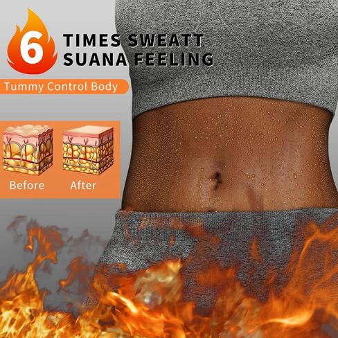 BODYSUNER Sauna Suit For Women Weight Loss Sweat Vest Waist Trainers Belly Fat Workout 3 in 1 Full Body Control in Saudi Arabia