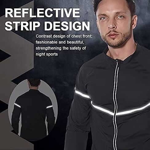 NINGMI Sauna Suit for Men Sweat - Long Sleeve Shirt Jacket Workout Body Shaper Zipper Top Slimming Fitness Trainer Gym in Saudi Arabia