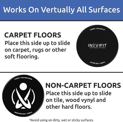 INEVIFIT Core Sliders with Carrying Case for Gym, Home and Travel Total Body Workouts. Dual Sided Gliding Discs allow for use on Carpet, Tile, Vinyl or Hardwood Floors. in Saudi Arabia