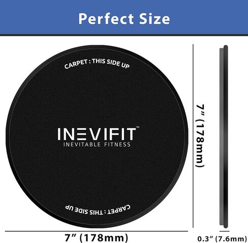 INEVIFIT Core Sliders with Carrying Case for Gym, Home and Travel Total Body Workouts. Dual Sided Gliding Discs allow for use on Carpet, Tile, Vinyl or Hardwood Floors. in Saudi Arabia