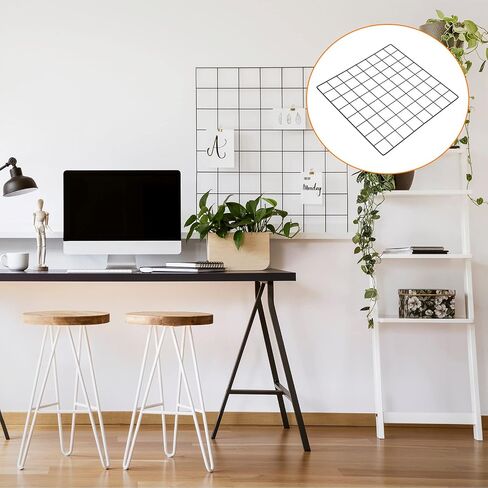 YOKIVE 2Pcs Iron Wire Grid Panel, Decorative Panels Board | Photo Pictures Display Holders Hanging Frame for Home Office (Black, 16"x16") in Saudi Arabia