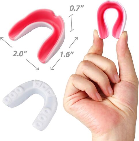 Vanmor 2 حزمة الشباب الفم الحرس الرياضة الفم للأطفال الأقواس الأسنان لكرة القدم كرة السلة الملاكمة MMA الهوكي لاكروس الرجبي التايكوندو، لسان حال قابل للتشكيل للبنين بنات (شفاف + أزرق) in Kuwait