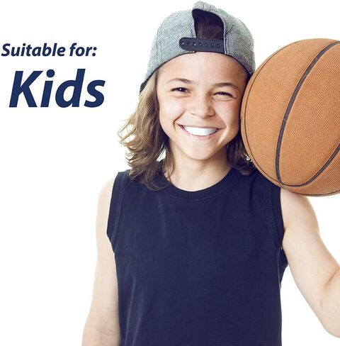 Vanmor 2 حزمة الشباب الفم الحرس الرياضة الفم للأطفال الأقواس الأسنان لكرة القدم كرة السلة الملاكمة MMA الهوكي لاكروس الرجبي التايكوندو، لسان حال قابل للتشكيل للبنين بنات (شفاف + أزرق) in Kuwait