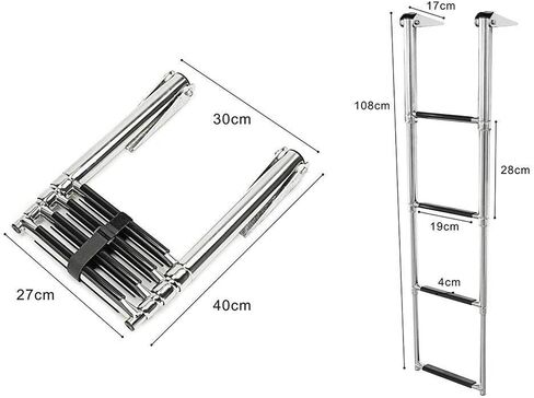 4 Step Ladder Stainless Steel Telescoping Extendable Ladder 600 Pound Capacity for Marine Yacht/Swimming Potoon Ladder in Saudi Arabia