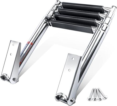 4 Step Ladder Stainless Steel Telescoping Extendable Ladder 600 Pound Capacity for Marine Yacht/Swimming Potoon Ladder in Saudi Arabia