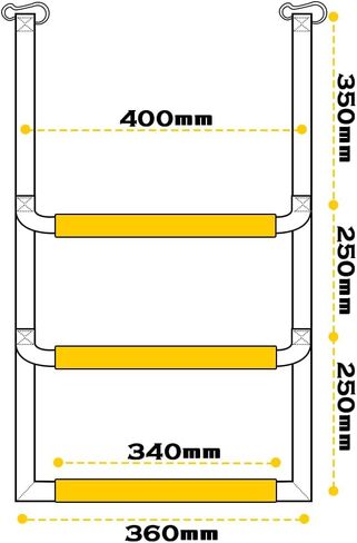 Marinexplore Boat Ladder,3 Step Portable Boat Rope Ladder,Boat Ladder Extension,Boarding Step Ladder for Fishing Boats,Inflatable Boat,Kayak,Pontoon,Motorboat,Canoeing in Saudi Arabia
