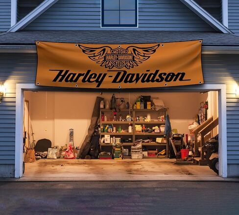 Flag Compatible with Harley Banner 2x8 ft Davidson flag Motorcycle Show Man Cave Flag Garage Wall Decor Motorcycle Large Sign Legendary Garden Outdoor Indoor Banner in Saudi Arabia