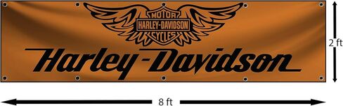 Flag Compatible with Harley Banner 2x8 ft Davidson flag Motorcycle Show Man Cave Flag Garage Wall Decor Motorcycle Large Sign Legendary Garden Outdoor Indoor Banner in Saudi Arabia
