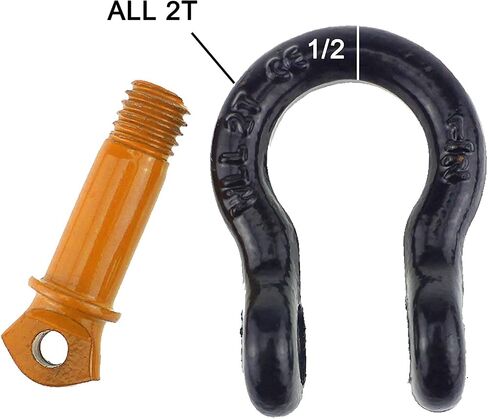 IZTOSS 2 قطعة 1/2" D Ring Bow تكبل متين 19.5 طن (42990 رطل) أقصى قوة كسر مناسبة لسحب ونش المقطورة في الهواء الطلق لاستعادة المركبات على الطرق الوعرة. in Saudi Arabia