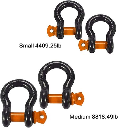 IZTOSS 2 قطعة 1/2" D Ring Bow تكبل متين 19.5 طن (42990 رطل) أقصى قوة كسر مناسبة لسحب ونش المقطورة في الهواء الطلق لاستعادة المركبات على الطرق الوعرة. in Saudi Arabia