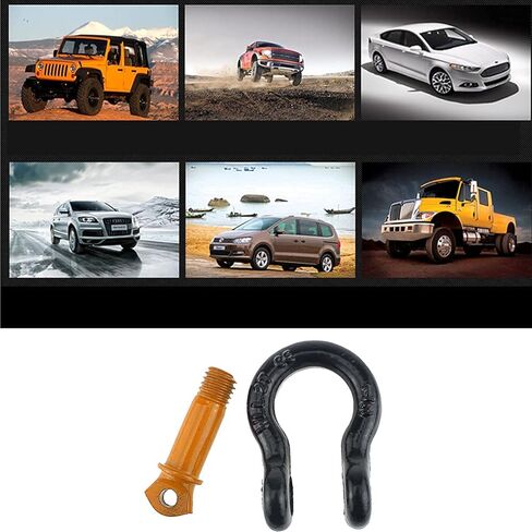 IZTOSS 2 قطعة 1/2" D Ring Bow تكبل متين 19.5 طن (42990 رطل) أقصى قوة كسر مناسبة لسحب ونش المقطورة في الهواء الطلق لاستعادة المركبات على الطرق الوعرة. in Saudi Arabia
