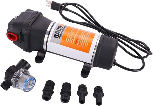 BACOENG AC110V مضخة الحجاب الحاجز لضغط المياه ذاتية التحضير 4.5GPM 17L/min 40Psi قافلة/RV/قارب/بحرية in Kuwait