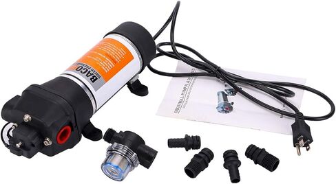 BACOENG AC110V مضخة الحجاب الحاجز لضغط المياه ذاتية التحضير 4.5GPM 17L/min 40Psi قافلة/RV/قارب/بحرية in Kuwait