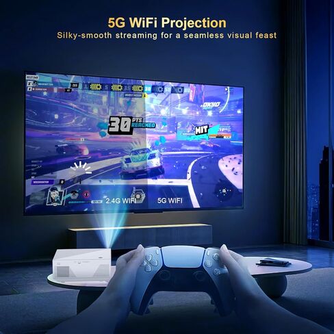 Projector with WiFi and Bluetooth, 2024 Update 14000Lumens Native 1080P Full HD Portable Outdoor Movie TV Projector, Compatible with TV Stick, Smartphone, HDMI, USB, AV in Kuwait