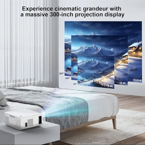 Projector with WiFi and Bluetooth, 2024 Update 14000Lumens Native 1080P Full HD Portable Outdoor Movie TV Projector, Compatible with TV Stick, Smartphone, HDMI, USB, AV in Kuwait