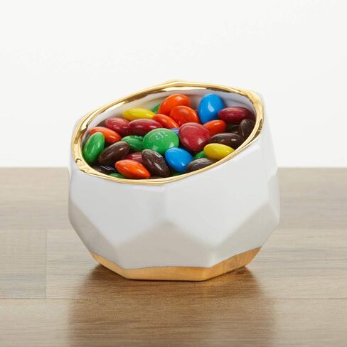 Kate Aspen Geometric Ceramic Planters, Mini Decorative Bowls (Set of 3) Small- Succulent Pots, Modern Decor, Shelf Decor, Desk, Table Décor, White in Saudi Arabia