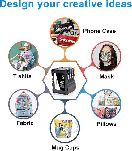 خرطوشة حبر التسامي الأحدث من Aomya SG500 SG1000 متوافقة مع طابعة Sawgrass Virtuoso SG500 SG1000 (2 أسود، 2 سماوي، 2 أرجواني، 2 أصفر، 8 عبوات) أحدث شريحة محدثة in Kuwait