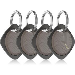 Finder Tag-4 Pack, Invisible Guard Bluetooth Tracker Works with Apple Find My (iOS Only) - Waterproof, Replaceable Battery, Lost Mode, Smart Key Finder Item Locator for Bags, Suitcases, Pet-4pc Black