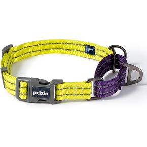 Martingale Collar for Dogs, Reflective No Pull Dog Collar with Quick Snap Buckle, Heavy-Duty Thick Slip Collar for Medium Dogs, Purple/Lime Green