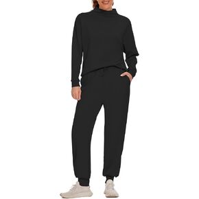 Cakulo Jogger Outfits Leisure Sets for Women 2024 Sweat Matching Sets 2 Piece Cozy Athleisure Casual Lounge Wear