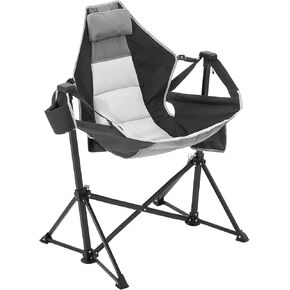VEVOR Reclining Camping Chair, 300 lbs Load Camping Hammock Chair, Rocking Lounge Folding Chair with Footrest, Storage Bag, Headrest & Adjustable Backrest, for Camping and Other Outdoor Activities