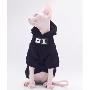Sphynx Cat Apparel Kitty Clothes Autumn and Winter Hairless Cat Outfits Bald Cat Clothes for Devon Rex Cats, Cornish Cats (Small)