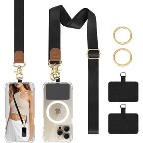 TiMOVO Phone Lanyard Crossbody Wrist Strap, Adjustable Anti-Theft Phone Strap for All Phone Case, Universal Cell Phone Neck Lanyard for Women and Men, Black in Kuwait
