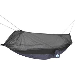 Equip Outdoors Portable Camping Mosquito Hammock, Hanging Kit Included, One Person Bug Net Hammock, Black and Gray