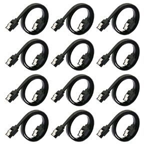 SATA Data Cable，10PCS 90 Degree Right Angle SATA III 6.0 Gbps Cable Black with Locking Latch 32 Inches SATA Cable Pack for HDD、SSD、CD and DVD Drives