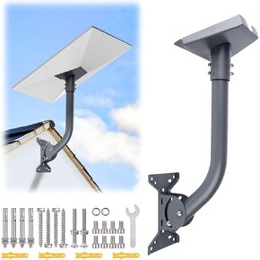 Starlink Gen 3 Adjustable Mount Kit , Starlink Gen 3/V3 Wall Mount, Starlink Mounting Kit for Starlink Internet Kit Satellite , Starlink Pole Mount+Starlink Gen 3 Pipe Adapter(Grey)