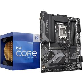 مجموعة اللوحة الأم MICRO CENTER CPU - Intel i9-12900K 16-Cores LGA 1700 Gaming PC Desktop Processor حتى 5.2 جيجا هرتز مع اللوحة الأم GIGABYTE Z790 Gaming Plus AX DDR5