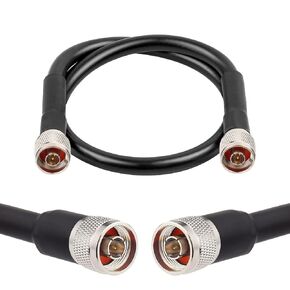 50FT N Male to N Male Cable,KMR400 Coaxial Cable N Male to Male, Low Loss N Cable N Male Cable N Coax Cable for 3G/4G/5G/LTE/ADS-B/Ham/GPS/WiFi/RF Radio to Antenna or Surge Arrester Use