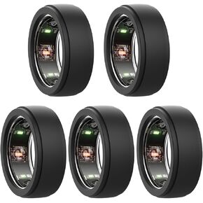 LDFAS Compatible for Samsung Galaxy Ring Cover, Silicone Ring Protective Compatible for Galaxy Ring Size 6 7 8 9 10 11 12 13, Elastic Ring Case for Galaxy Ring Set Box(5 Pcs),S-Black