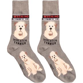 Foozys Mens Crew Socks | Cute Dog Dad Funny Gift for Canine Pet Novelty | 1 Pair - Wheaton Terrier