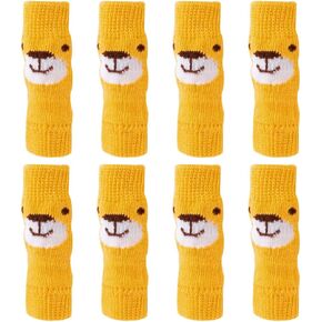 Mittens Pet Knitted Leg Warmers 2 Sets Dog Boots Breathable Socks Cute Dog Leg Protector Pet Knitted Leg Socks for Small Medium Dogs (Yellow) Dog Leg Socks Puppy Stocking Stuffers