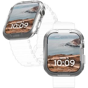 URBAN ARMOR GEAR UAG Compatible with Apple Watch Case 49mm iWatch Series Ultra 2/Ultra Scout Clear, Rugged Transparent Military Grade Drop Proof Snap-On Protective Bumper Hard Case