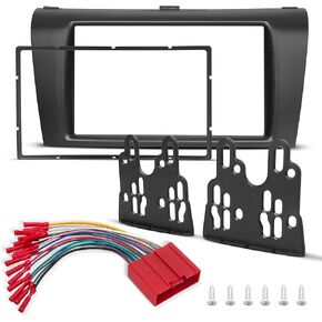 NuIth Double DIN Radio Dash Kit W/Radio Wire Harness for Mazda 3 2004-2009, Double Din Installation Multi Kit, Car Stereo Install Kit for Aftermarket Radio Mounting