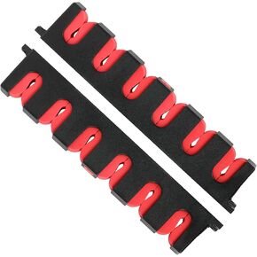 Simple Deluxe Horizontal Fishing Rod Holders Wall-Mounted – Simple Deluxe Fishing Rod Rack, Great Fishing Pole Holder and Rack for Garage, Fishing Pole Holder Holds Up to 6 Rods or Combos, 1 Pair Red