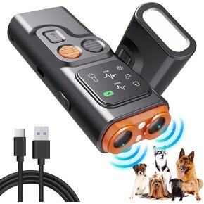 BarkGuard - Bark Guard Anti Barking Device for Dogs, Dog Bark Deterrent Device with LED Flashlight and HD Display, Double Head High Power Dog Behavior Correction Device, Stops Barking in Seconds