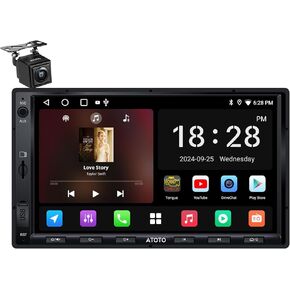 ATOTO A5L 7inch Android Double DIN Car Stereo with Backup Camera, Wireless CarPlay & Android Auto Touch Screen, Wi-Fi/Bluetooth Tethering, 24B-EQ DSP, Android Radio 2G+32G, Phonelink, FM/AUX/TF